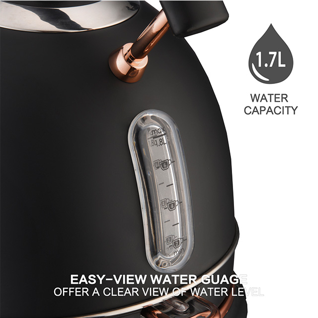 电水壶1.8升复古风格不锈钢水壶带有LED指示器的无绳电茶壶